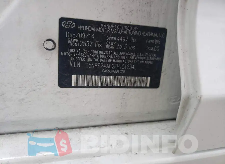 5NPE24AF2FH151234 Photo# 12