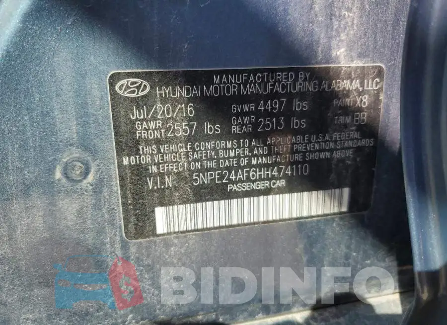 5NPE24AF6HH474110 Photo# 12