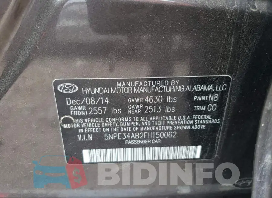 5NPE34AB2FH150062 Photo# 12