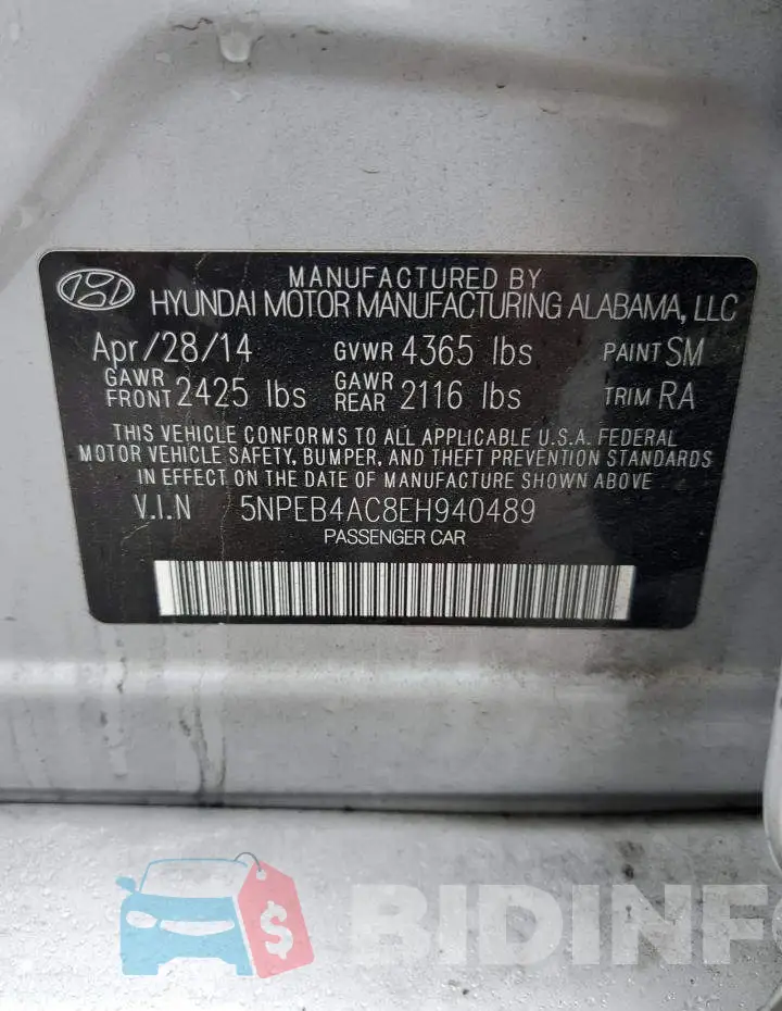5NPEB4AC8EH940489 Photo# 12