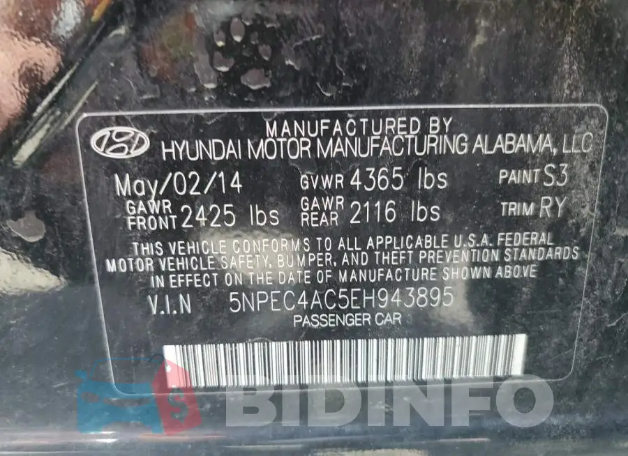 5NPEC4AC5EH943895 Photo# 12