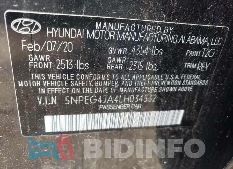 5NPEG4JA4LH034532 Photo# 12