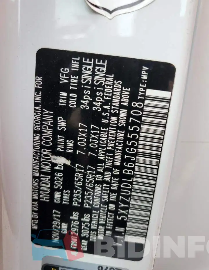 5XYZUDLB6JG555708 Photo# 14