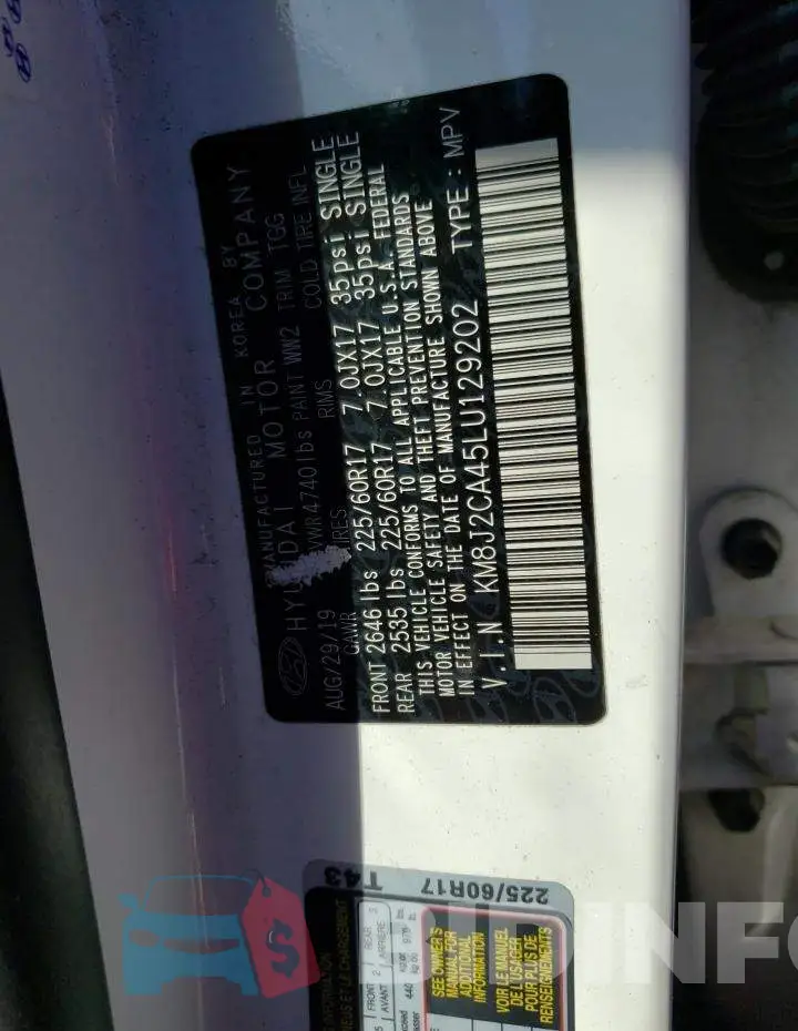 KM8J2CA45LU129202 Photo# 13