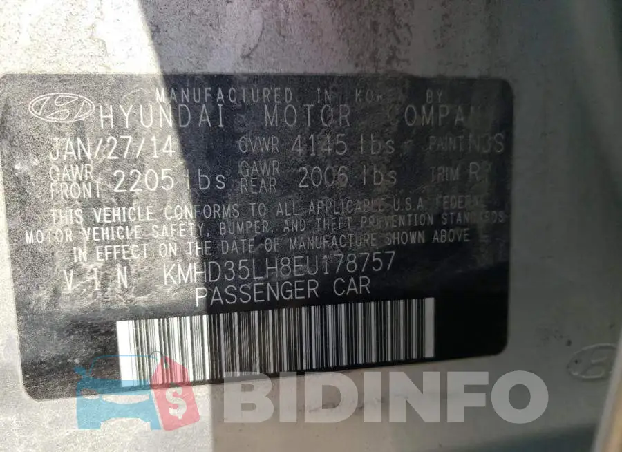 KMHD35LH8EU178757 Photo# 12