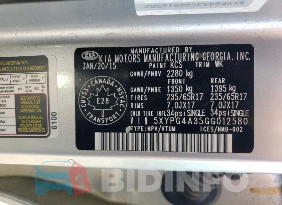 5XYPG4A35GG012580 Photo# 13