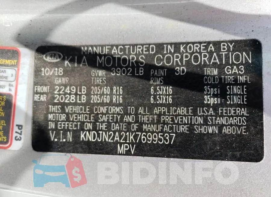 KNDJN2A21K7699537 Photo# 13