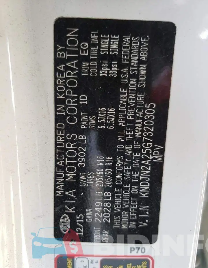 KNDJN2A25G7320305 Photo# 13