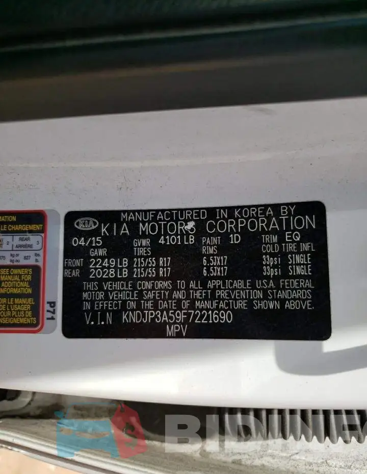 KNDJP3A59F7221690 Photo# 12