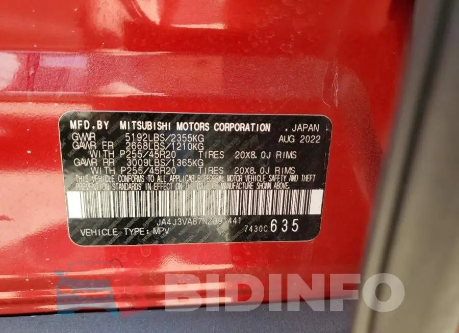JA4J3VA87NZ091441 Photo# 13