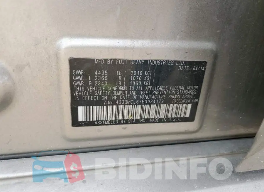 4S3BMCL67E3034179 Photo# 12
