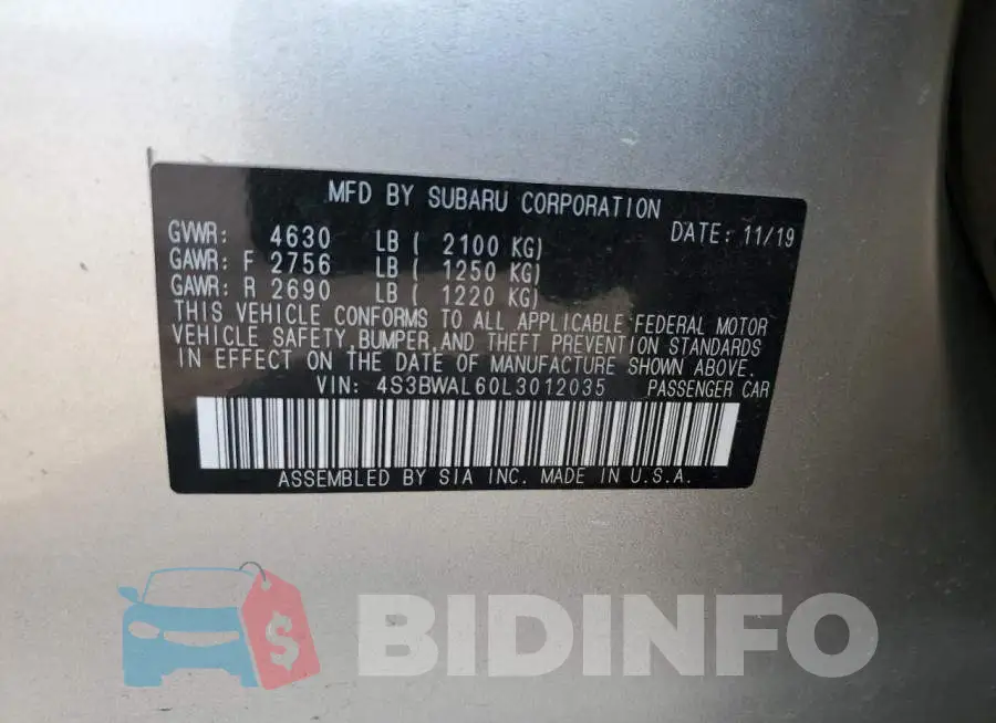 4S3BWAL60L3012035 Photo# 12