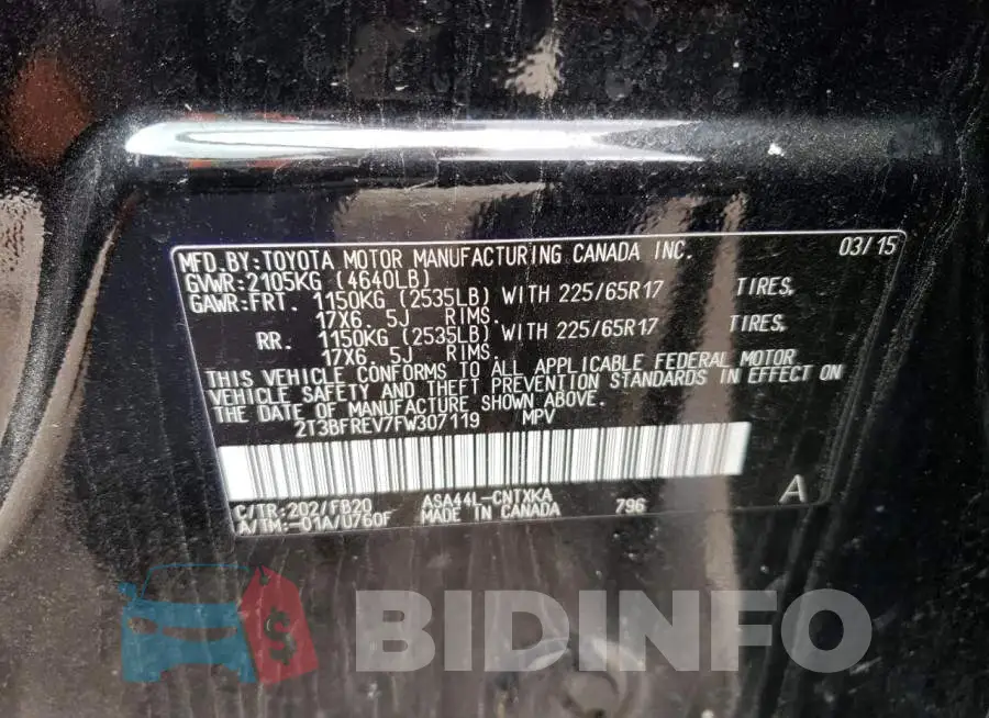 2T3BFREV7FW307119 Photo# 13