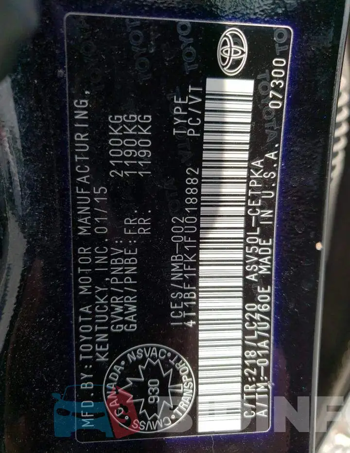 4T1BF1FK1FU018882 Photo# 12