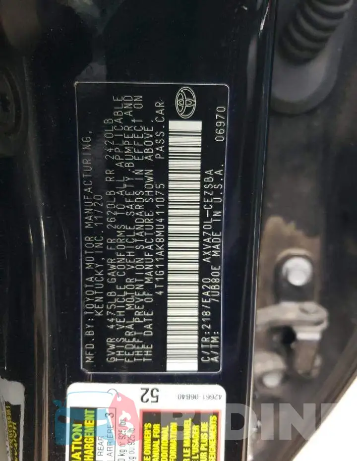 4T1G11AK8MU411075 Photo# 13