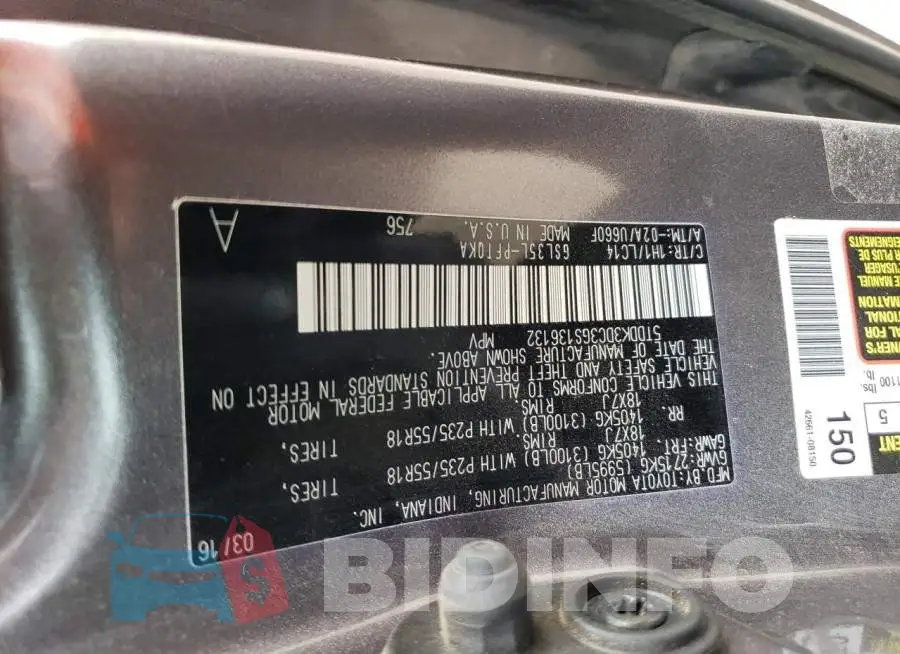 5TDDK3DC3GS136132 Photo# 13