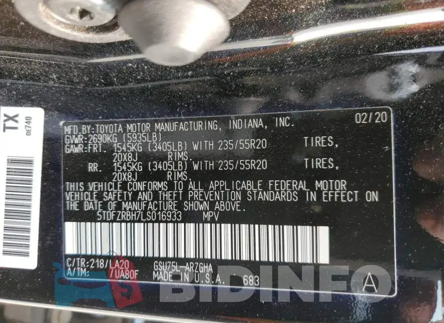 5TDFZRBH7LS016933 Photo# 12
