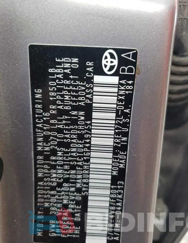 5YFBURHE1GP449754 Photo# 13