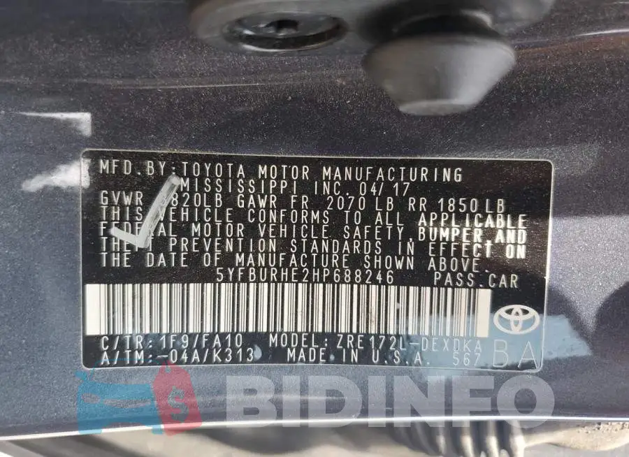 5YFBURHE2HP688246 Photo# 12