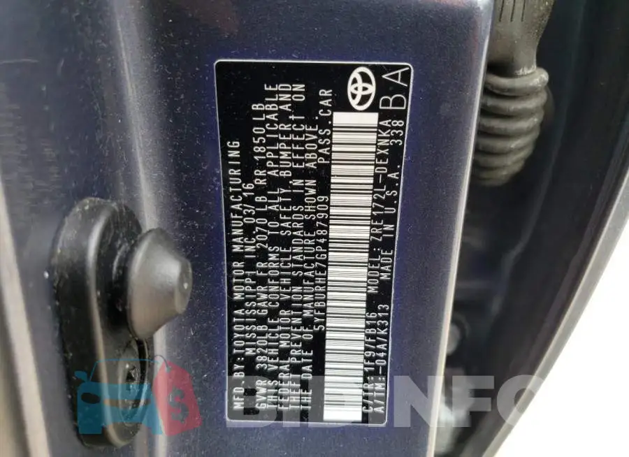 5YFBURHE7GP487909 Photo# 13