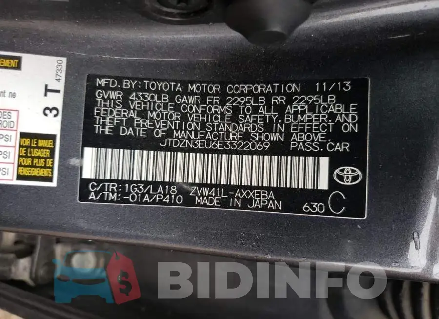 JTDZN3EU6E3322069 Photo# 12