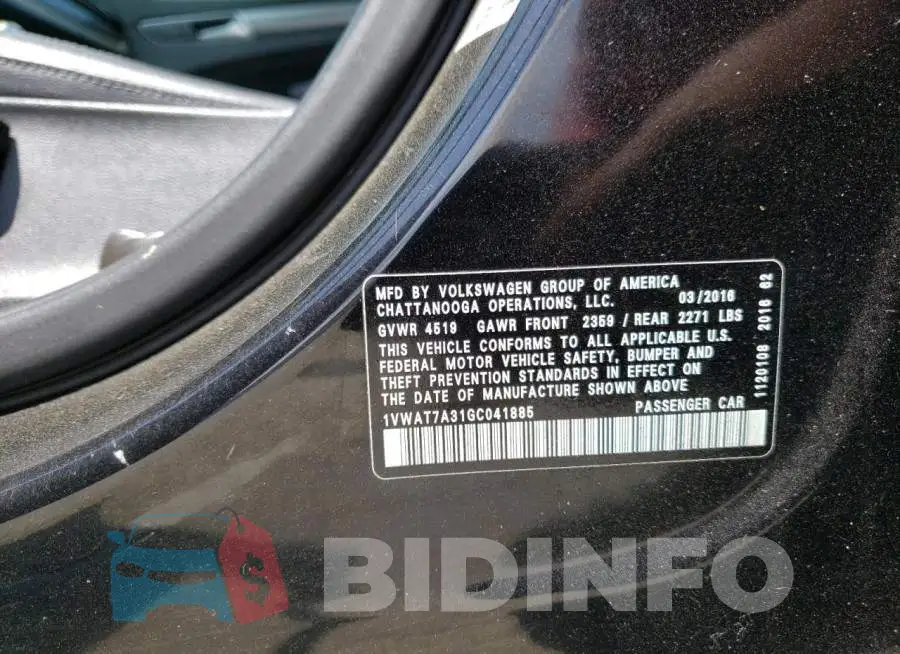 1VWAT7A31GC041885 Photo# 12