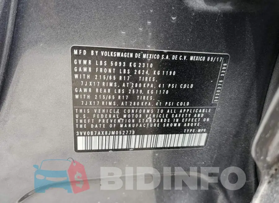 3VV0B7AX8JM052779 Photo# 13