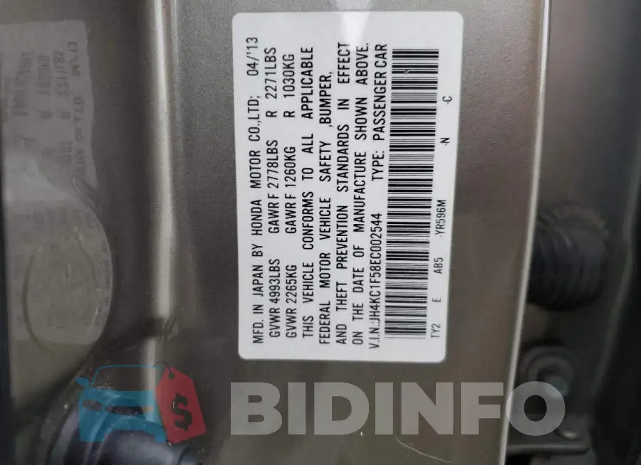 JH4KC1F58EC002544 Photo# 12