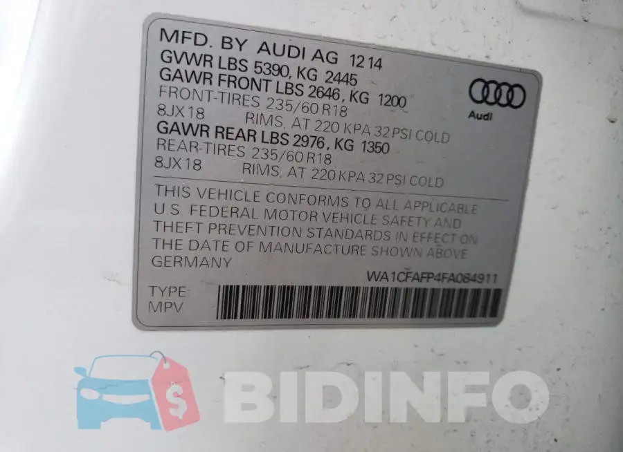 WA1CFAFP4FA084911 Photo# 14