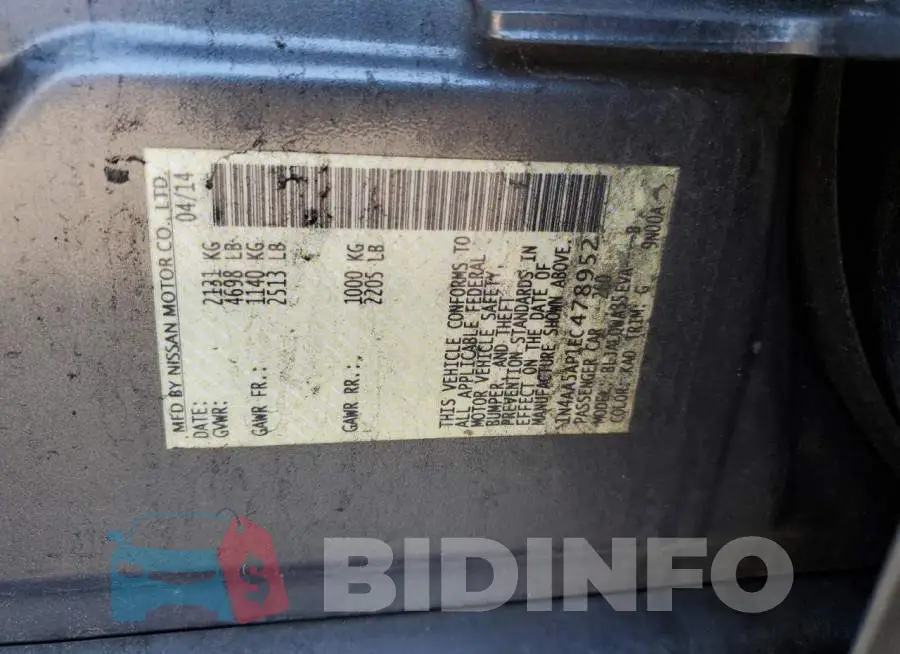 1N4AA5AP1EC478952 Photo# 12