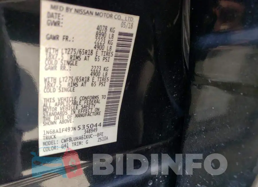 1N6BA1F49JN535044 Photo# 12