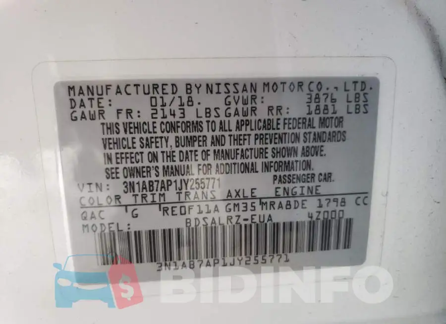 3N1AB7AP1JY255771 Photo# 12