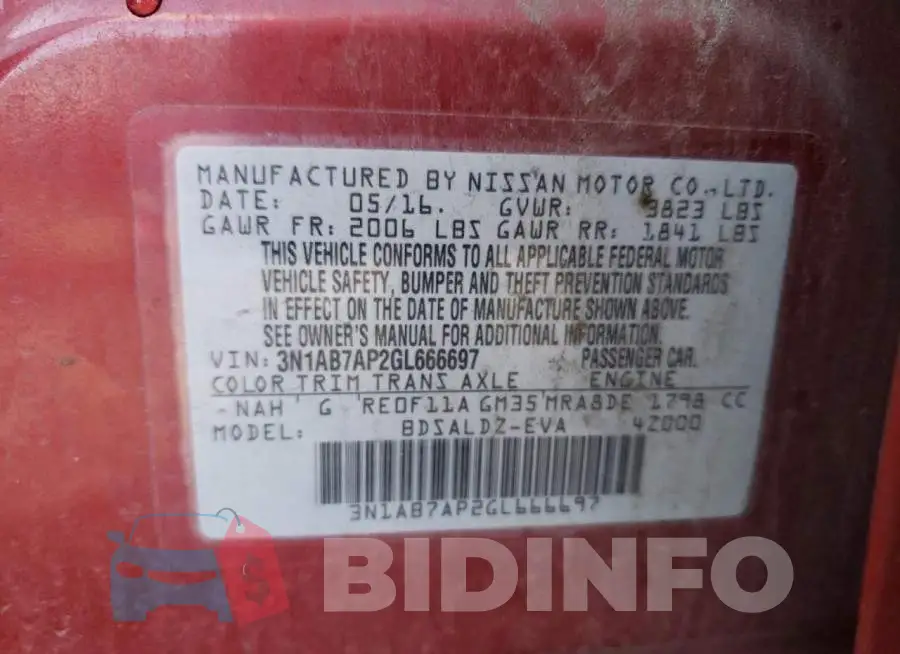 3N1AB7AP2GL666697 Photo# 12
