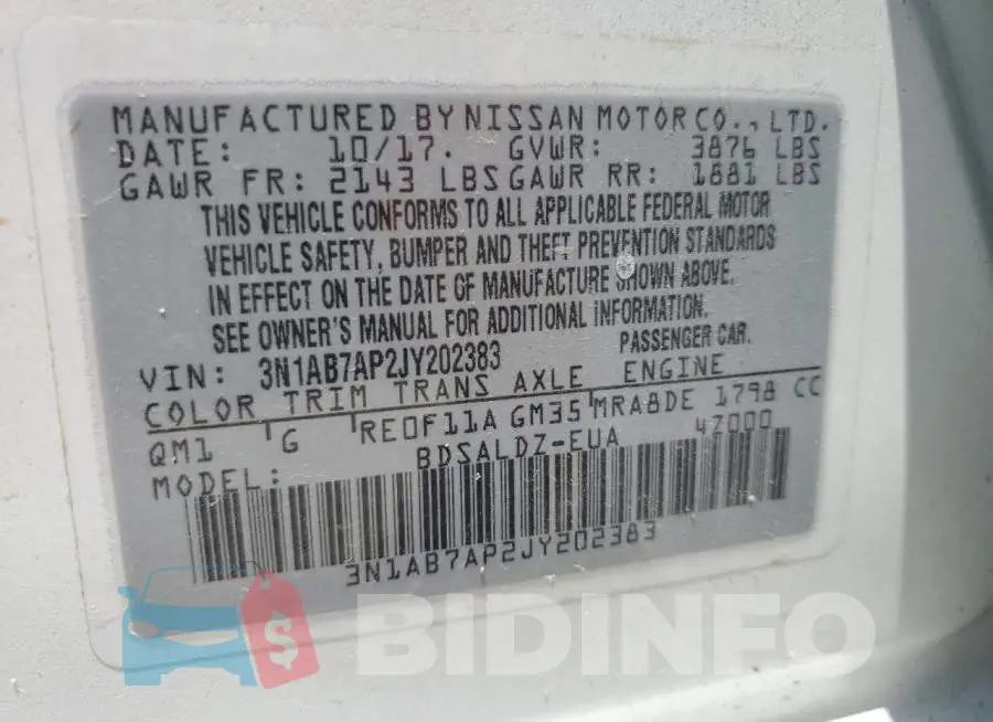 3N1AB7AP2JY202383 Photo# 12