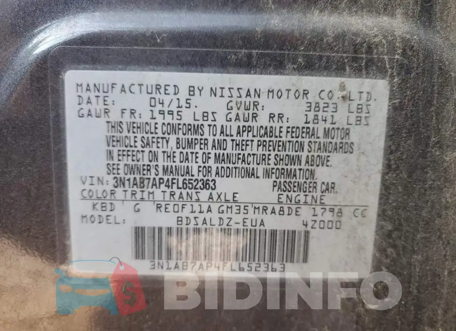 3N1AB7AP4FL652363 Photo# 12