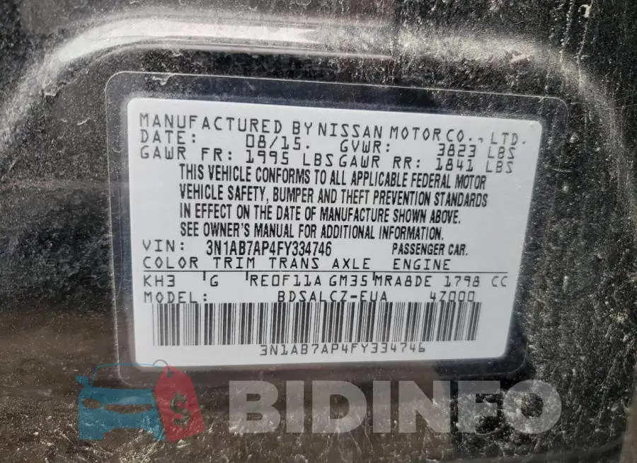 3N1AB7AP4FY334746 Photo# 13