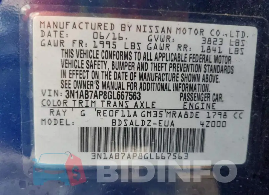 3N1AB7AP8GL667563 Photo# 12