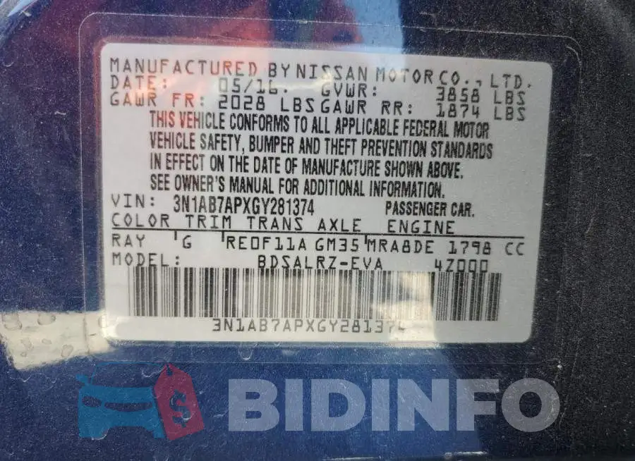 3N1AB7APXGY281374 Photo# 12