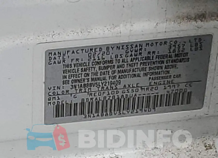 3N1AB8BV5LY219409 Photo# 12