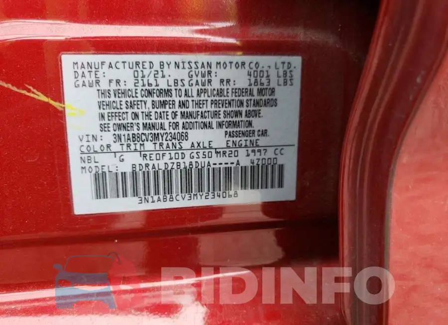 3N1AB8CV3MY234068 Photo# 12