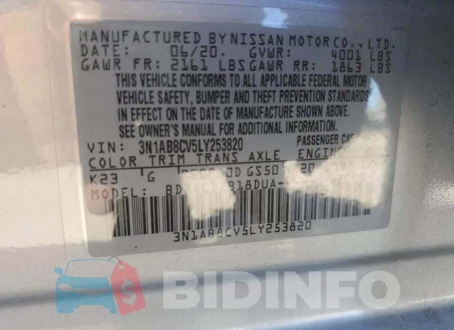 3N1AB8CV5LY253820 Photo# 12