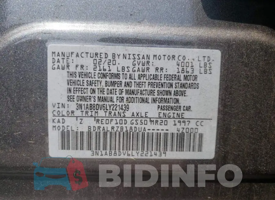 3N1AB8DV6LY221439 Photo# 12