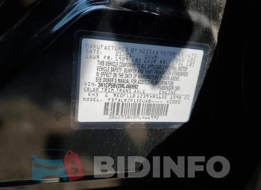 3N1CP5BV2ML466992 Photo# 12