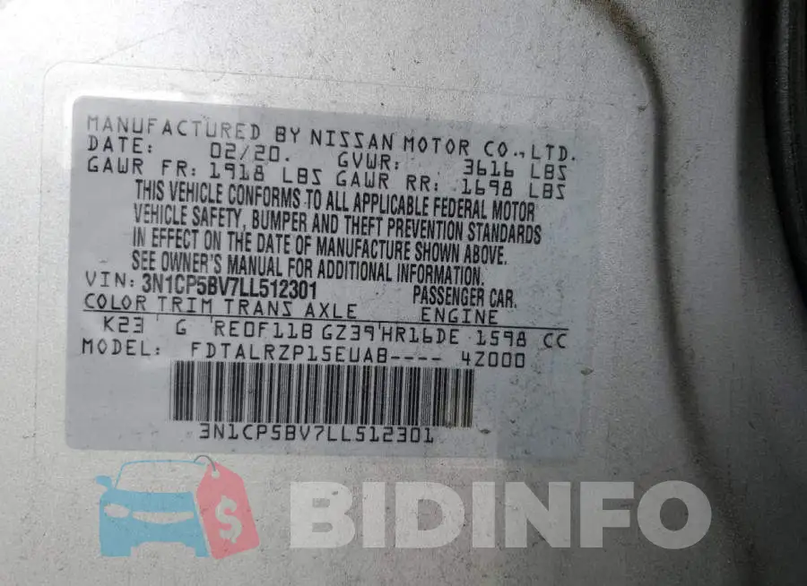 3N1CP5BV7LL512301 Photo# 13