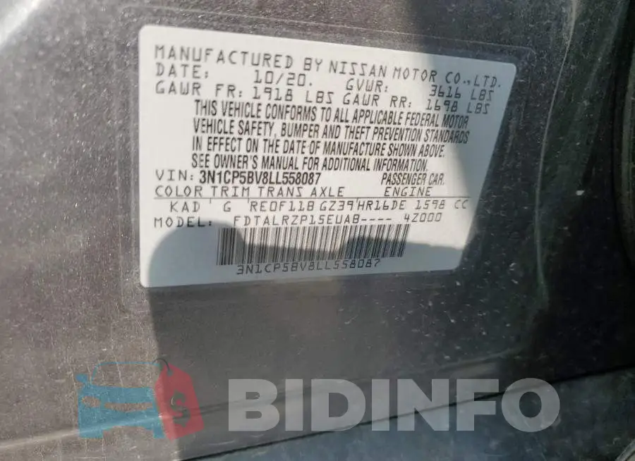 3N1CP5BV8LL558087 Photo# 12