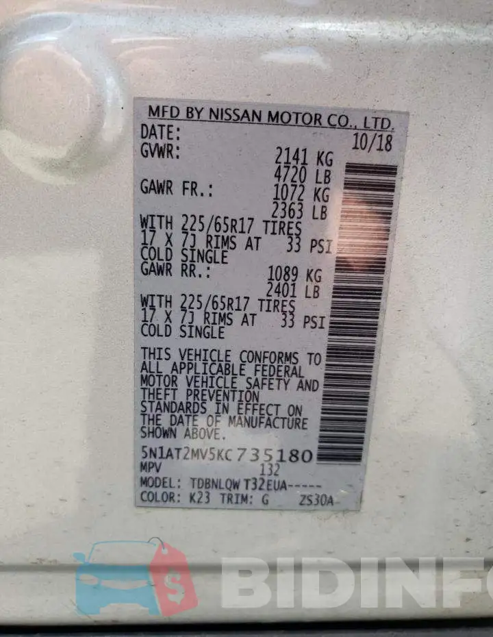 5N1AT2MV5KC735180 Photo# 13