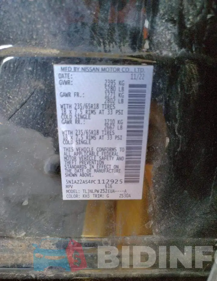5N1AZ2AS4PC112925 Photo# 12