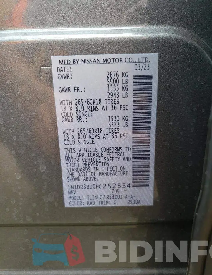 5N1DR3BD0PC252554 Photo# 13