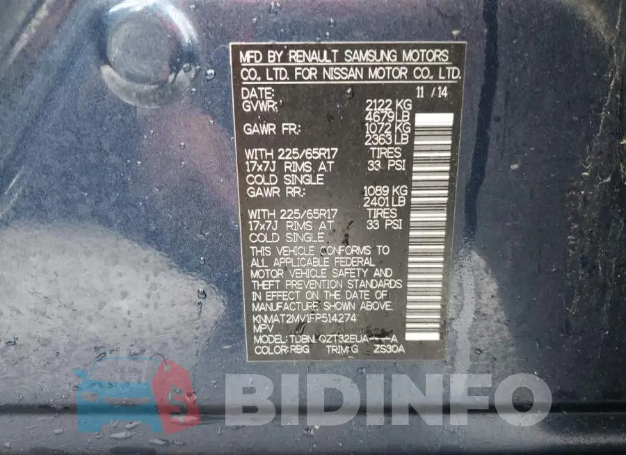 KNMAT2MV1FP514274 Photo# 13