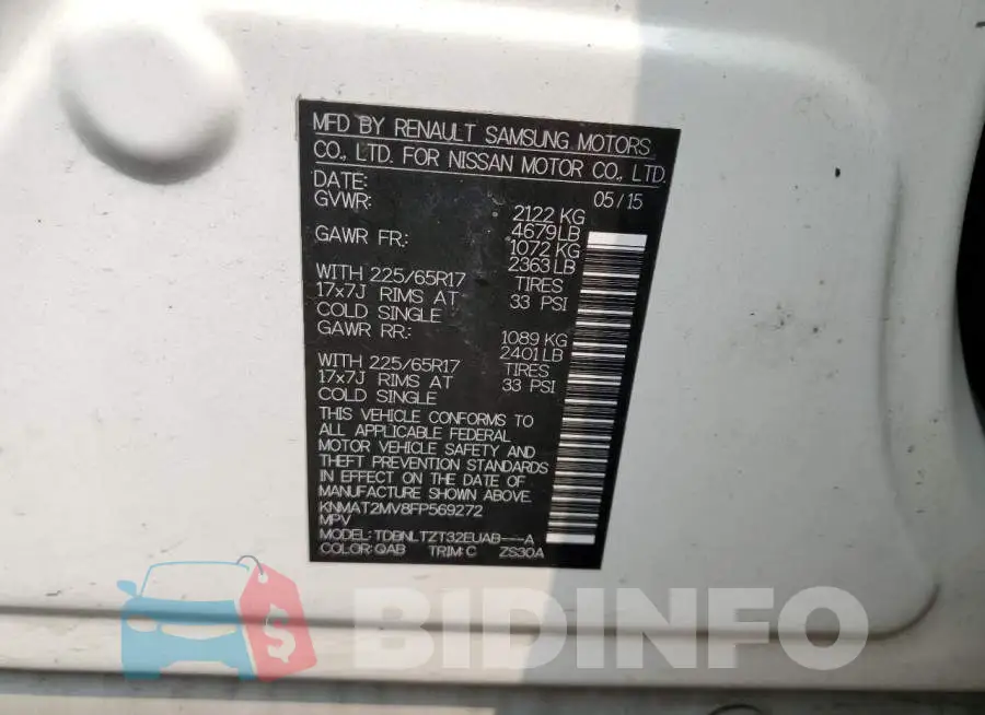 KNMAT2MV8FP569272 Photo# 13